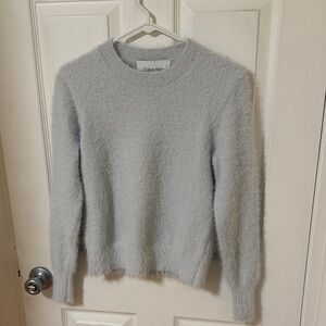Calvin Klein Women's Soft Light Blue Crew Neck Sweater